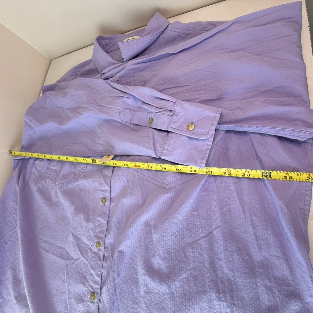 Ariat Woman Billie Jean Long Sleeve Shirt Button Down Blue Relaxed 2XL NWT - Picture 6 of 14